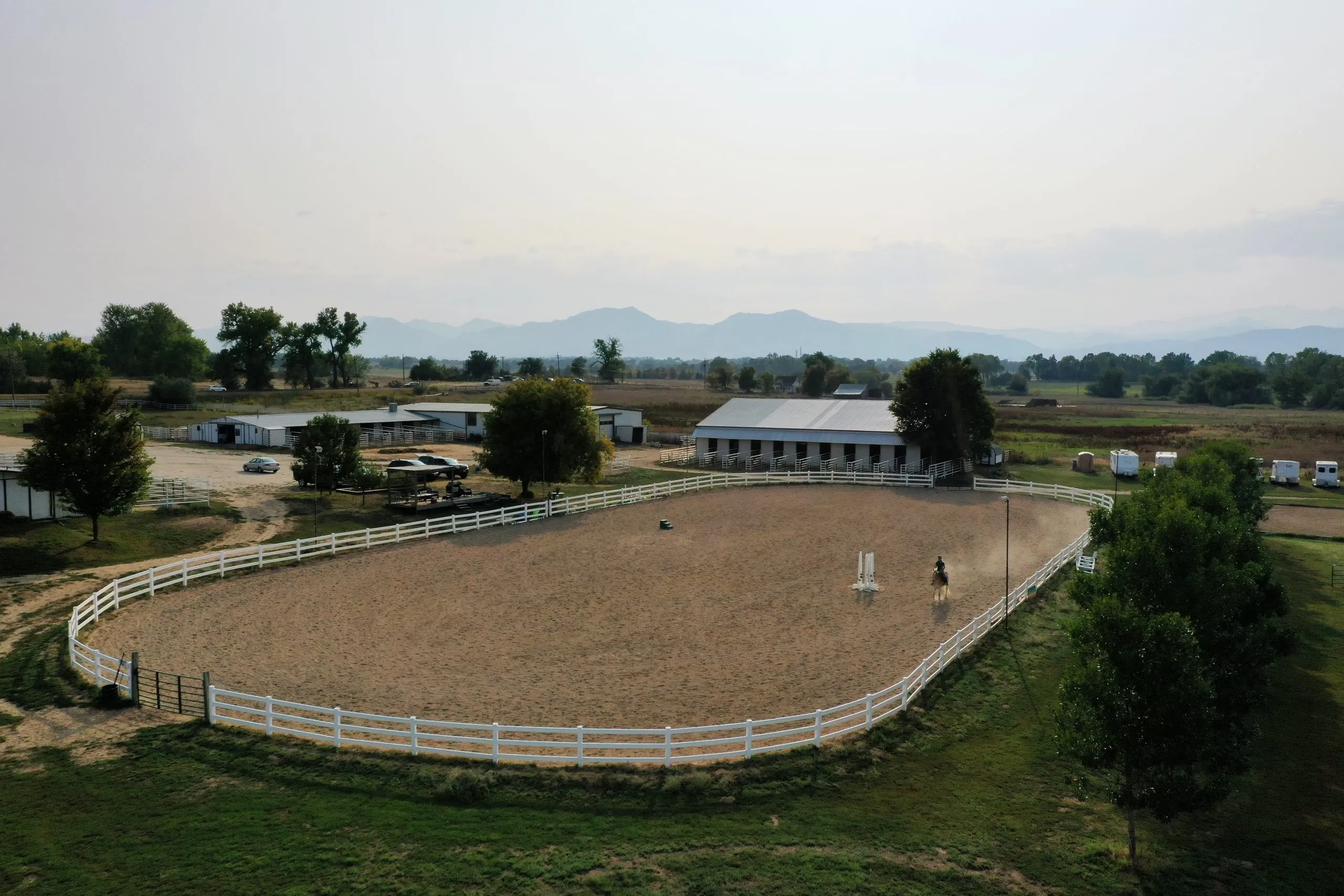 Outdoor riding arena at White Dog Farm